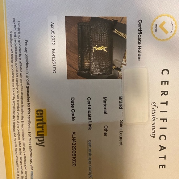 *- SOLD* Saint Laurent medium croc embossed sunset crossbody - Picture 7 of 7